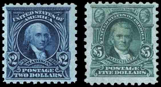 Scott ETATS UNIS D'AMERIQUE N°312 + 313 Individuel Neuf avec gomme