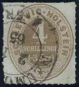 Yvert et Tellier ALLEMAGNE SCHLESWIG HOLSTEIN N°7 Individuel Oblitéré