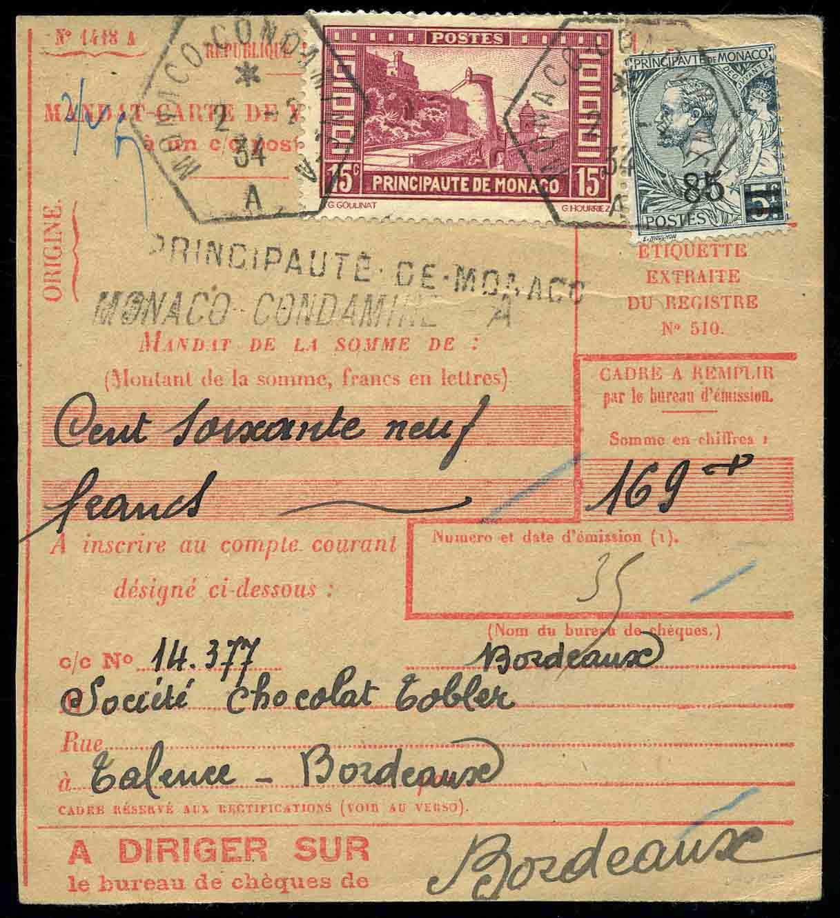 Yvert et Tellier MONACO N°72 + 119 Individuel Oblitéré