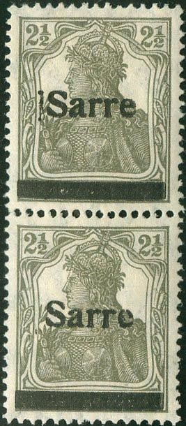 Yvert et Tellier SARRE N°2 Paire Neuf avec gomme