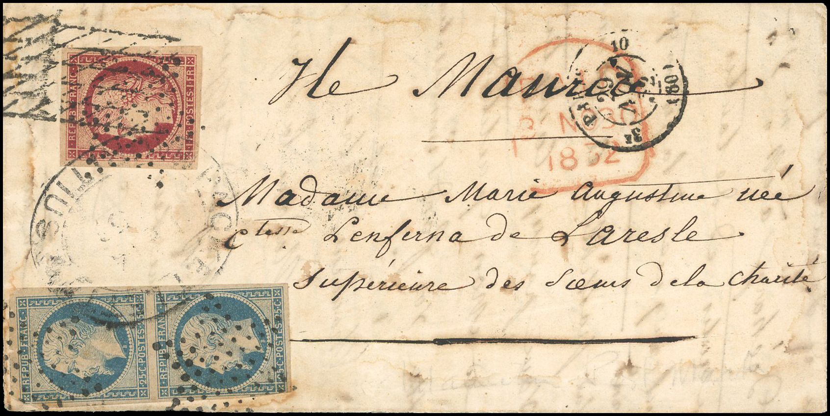 Yvert et Tellier Cérès 1849 1850 N°6 + 10 Individuel Oblitéré