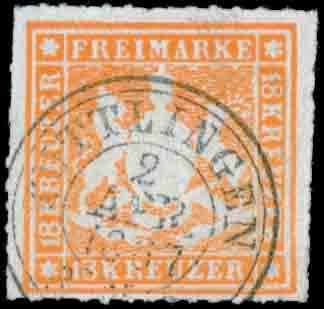 Yvert et Tellier ALLEMAGNE WURTEMBERG N°35 Individuel Oblitéré