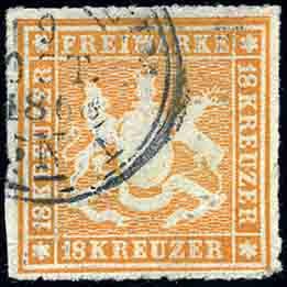 Yvert et Tellier ALLEMAGNE WURTEMBERG N°35 Individuel Oblitéré