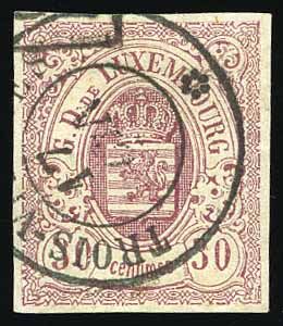 Yvert et Tellier LUXEMBOURG N°9 Individuel Oblitéré