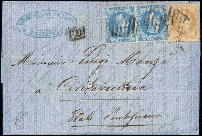 Yvert et Tellier Empire Lauré 1863 1870 N°28A + 29 Individuel Oblitéré