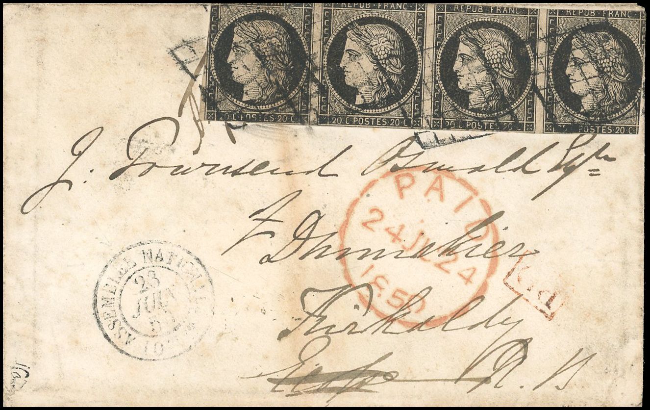 Yvert et Tellier Cérès 1849 1850 N°3 Individuel Oblitéré