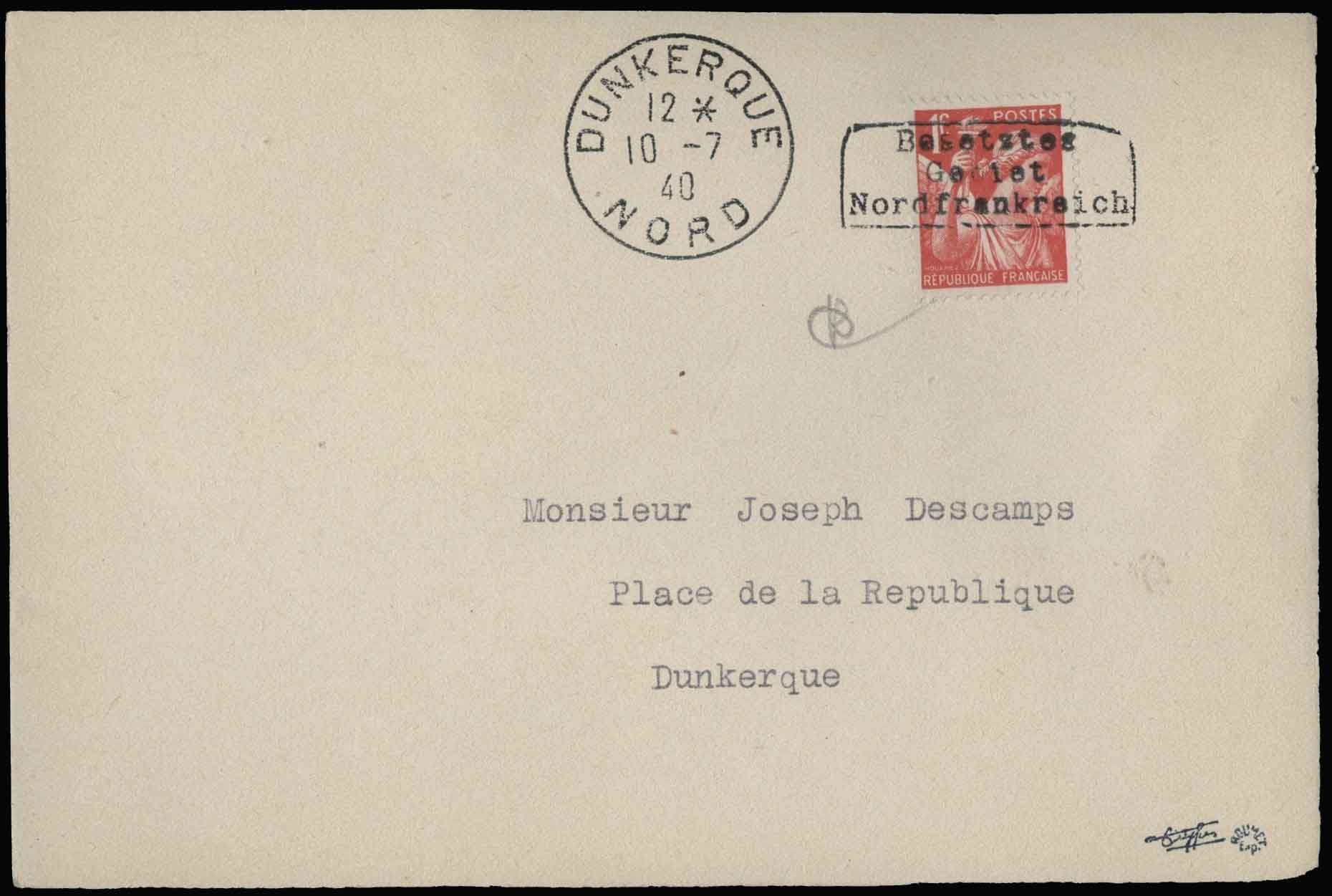 Yvert et Tellier Timbre de guerre N°433 Individuel Oblitéré