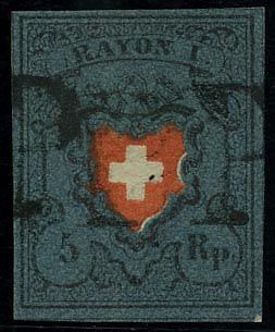 Zumstein SUISSE N°15II Individuel Oblitéré