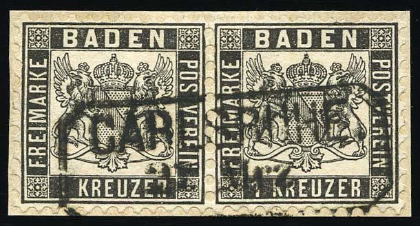 Yvert et Tellier ALLEMAGNE BADE N°16 Paire Oblitéré