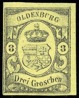 Yvert et Tellier ALLEMAGNE OLDENBOURG N°8 Individuel Neuf sans gomme