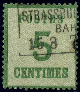 Yvert et Tellier Alsace Lorraine Timbres détachés N°4 Individuel Oblitéré