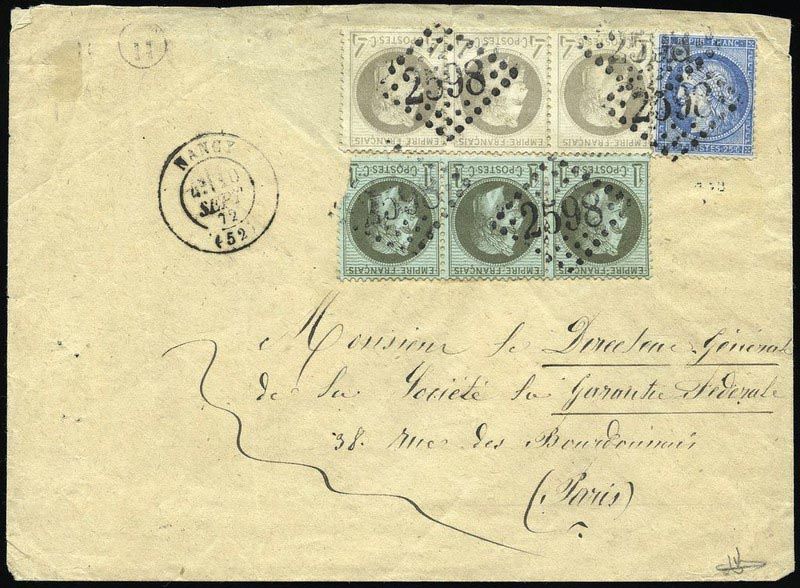 Yvert et Tellier Empire Lauré 1863 1870 N°25 + 27 + 60 Individuel Oblitéré