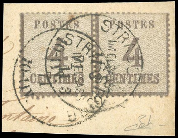 Yvert et Tellier Alsace Lorraine Timbres détachés N°3 Paire Oblitéré