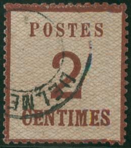 Yvert et Tellier Alsace Lorraine Timbres détachés N°2 Individuel Oblitéré