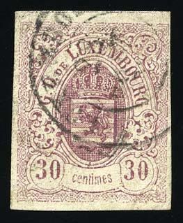 Yvert et Tellier LUXEMBOURG N°9 Individuel Oblitéré