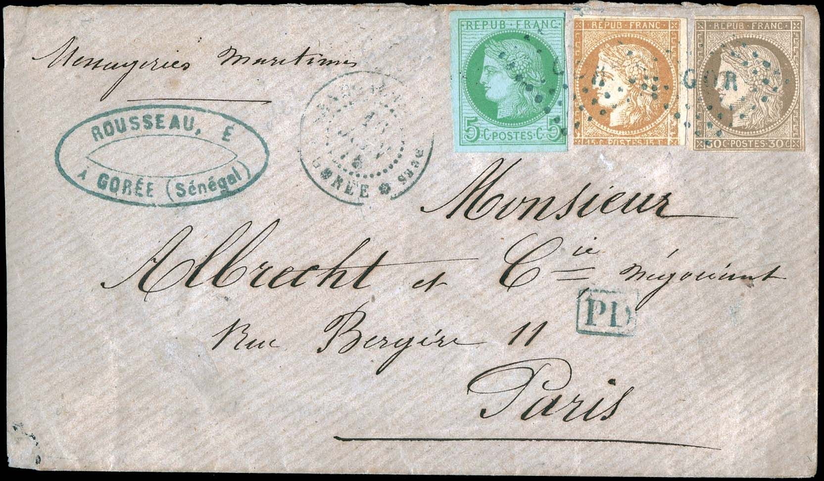 Yvert et Tellier COLONIES GENERALES N°17 + 20 + 22 Individuel Oblitéré