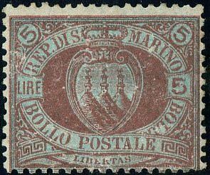 Yvert et Tellier SAINT MARIN N°22 Individuel Neuf avec gomme