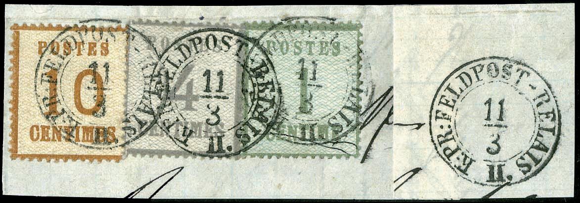 Yvert et Tellier Alsace Lorraine Timbres détachés N°1 + 3 + 5 Individuel Oblitéré