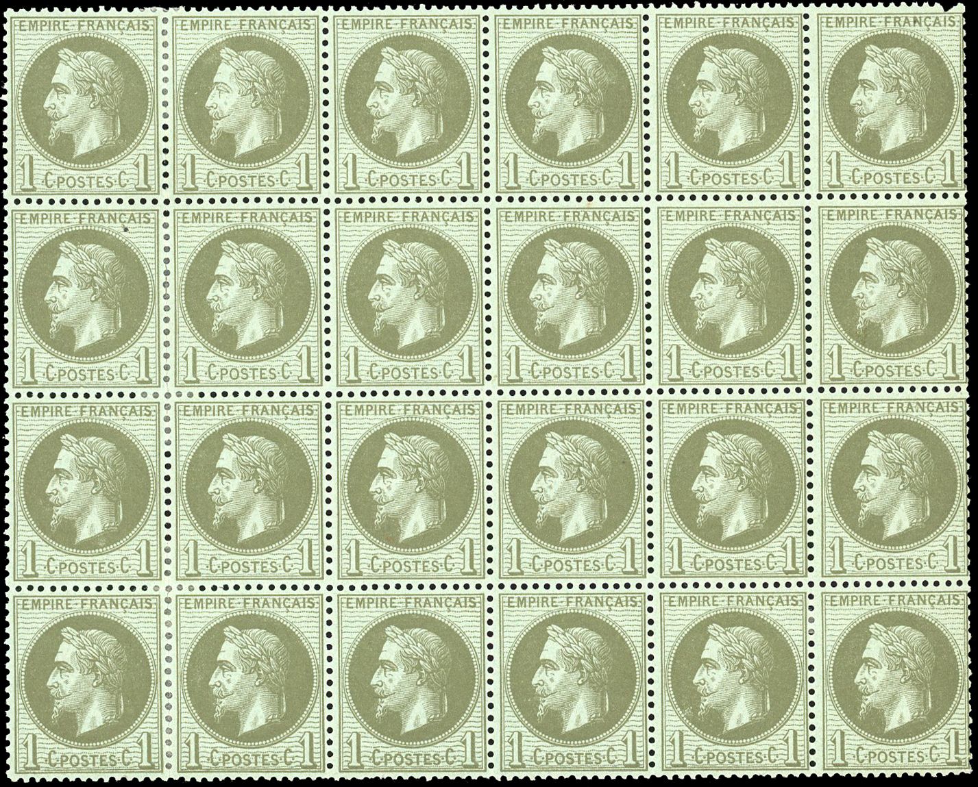 Yvert et Tellier Empire Lauré 1863 1870 N°25 Multiple Neuf avec gomme intacte