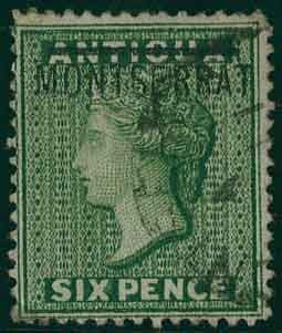 Stanley Gibbons MONTSERRAT N°2B Individuel Oblitéré