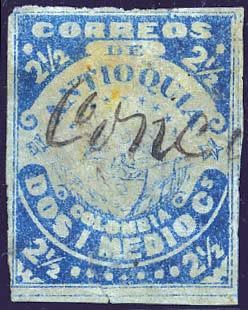 Yvert et Tellier COLOMBIE ANTIOQUIA N°22a Individuel Oblitéré