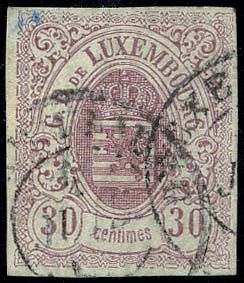 Yvert et Tellier LUXEMBOURG N°9 Individuel Oblitéré