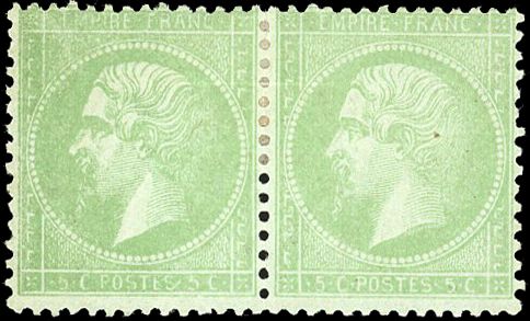 Yvert et Tellier Empire dentelé 1871 N°35 Paire Neuf avec gomme