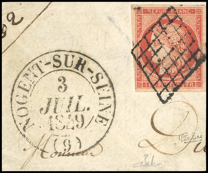 Yvert et Tellier Cérès 1849 1850 N°7a Individuel Oblitéré