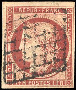 Yvert et Tellier Cérès 1849 1850 N°6A Individuel Oblitéré