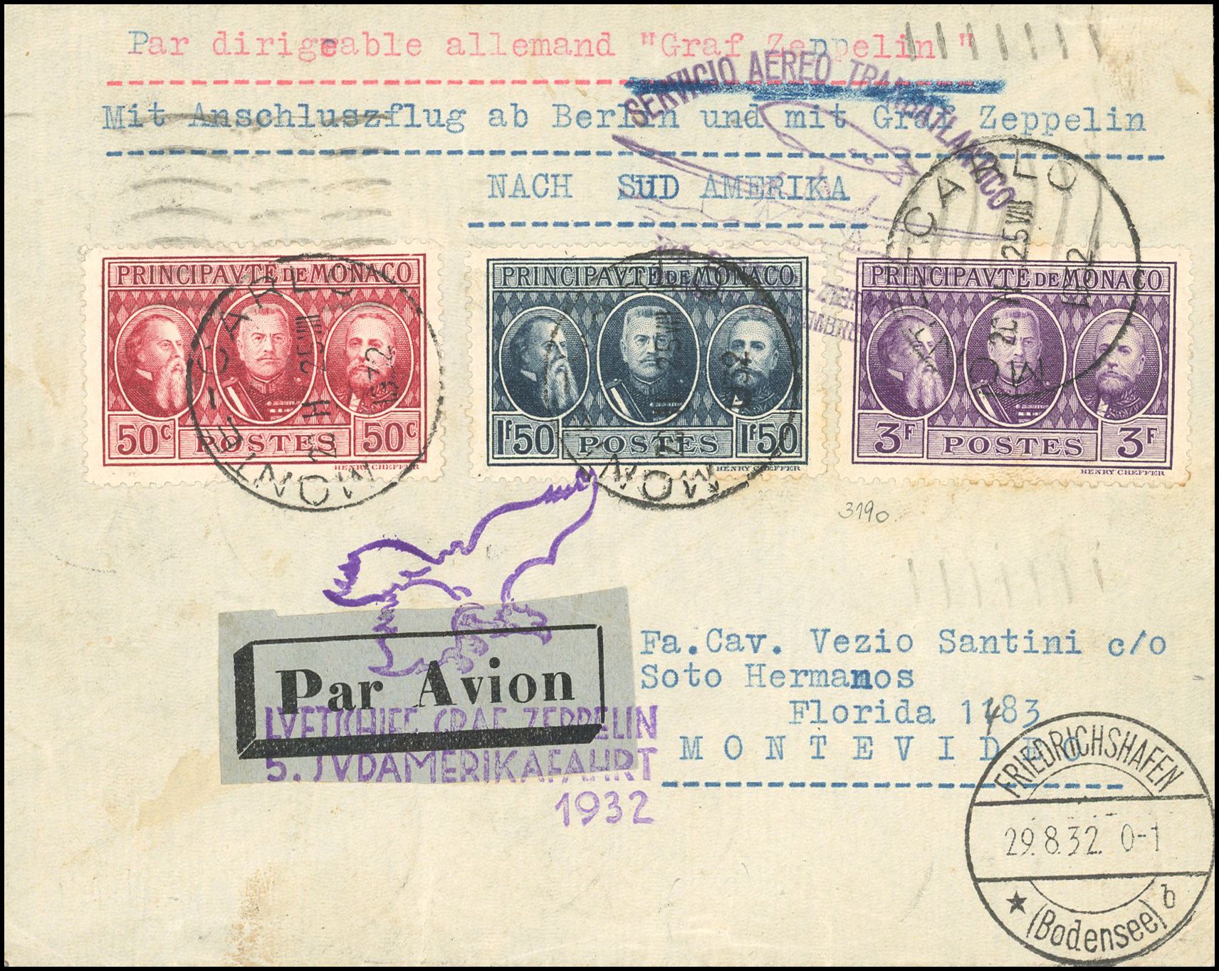 Yvert et Tellier MONACO N°111 / 113 Individuel Oblitéré