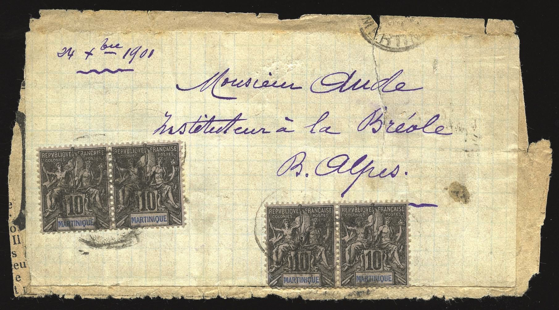 Yvert et Tellier MARTINIQUE N°35 x 4 Individuel Oblitéré