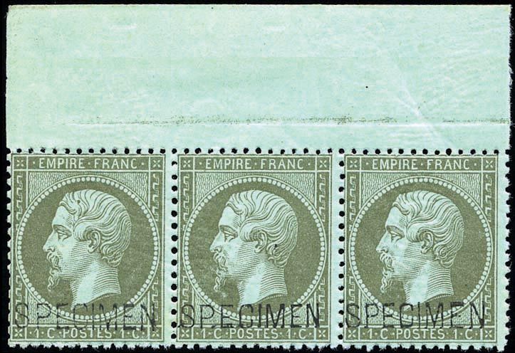 Yvert et Tellier Empire dentelé 1862 N°19f Bande de 3 Neuf avec gomme intacte