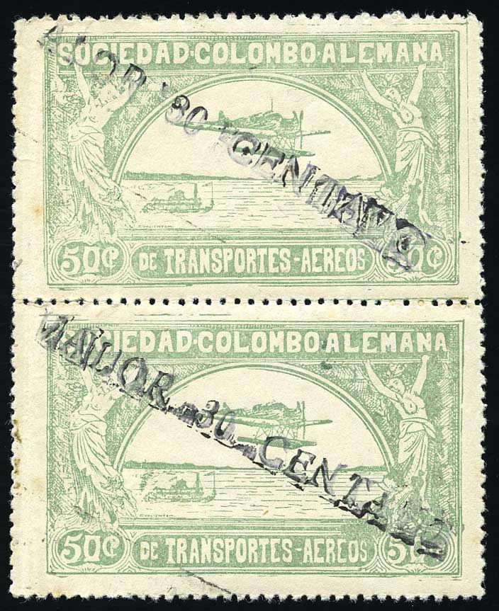 Yvert et Tellier COLOMBIE N°23b Paire Neuf avec gomme