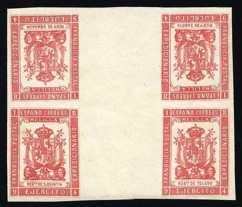 Yvert et Tellier MAROC MELLILA N°30+32+34+35 Bloc de 4 Neuf avec gomme intacte