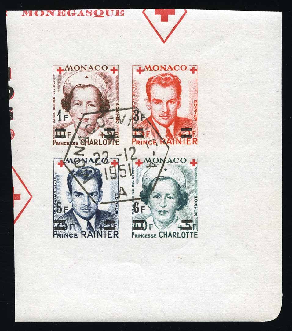 Yvert et Tellier MONACO N°379A + 382B Bloc de 4 Oblitéré