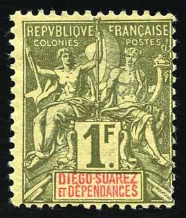 Yvert et Tellier DIEGO SUAREZ N°25/ 37 Individuel Neuf avec gomme