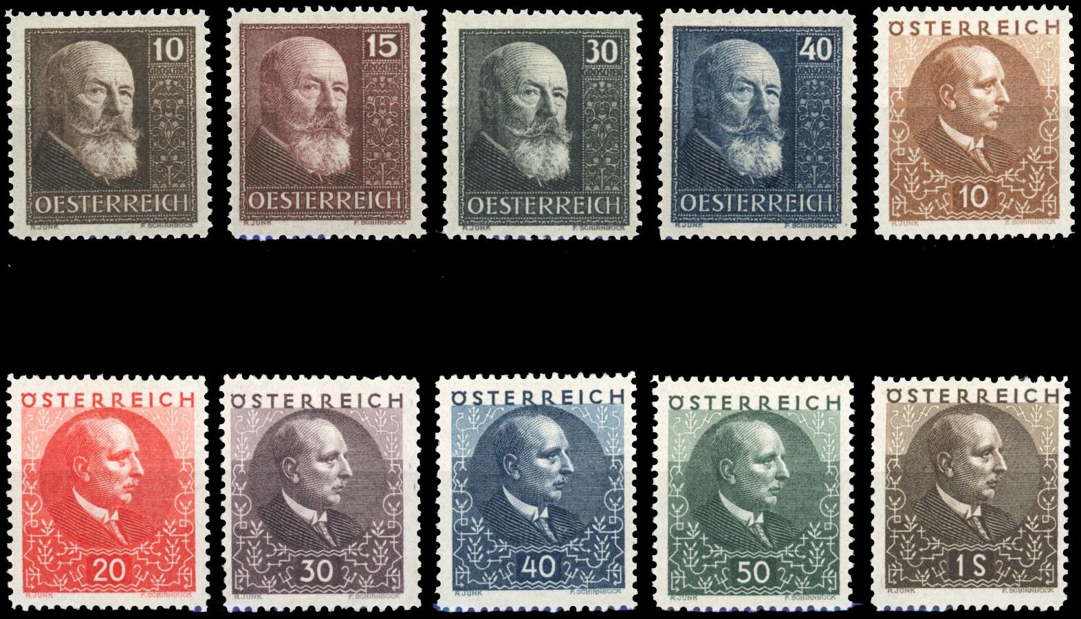 Yvert et Tellier AUTRICHE N°374/377 Individuel Neuf avec gomme
