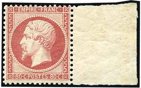 Yvert et Tellier Empire dentelé 1862 N°24 Individuel Neuf avec gomme intacte