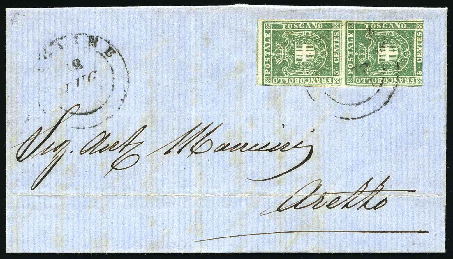Yvert et Tellier ITALIE TOSCANE N°18 Paire Oblitéré