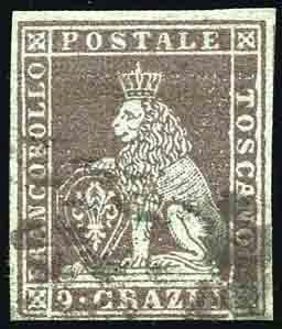 Yvert et Tellier ITALIE TOSCANE N°8a Individuel Oblitéré