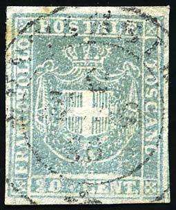 Yvert et Tellier ITALIE TOSCANE N°20x 2 + 20a Individuel Oblitéré