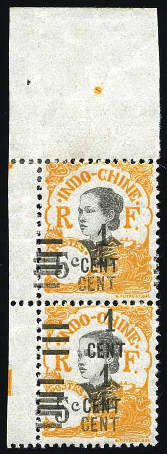 Yvert et Tellier INDOCHINE N°117c Paire Neuf avec gomme intacte