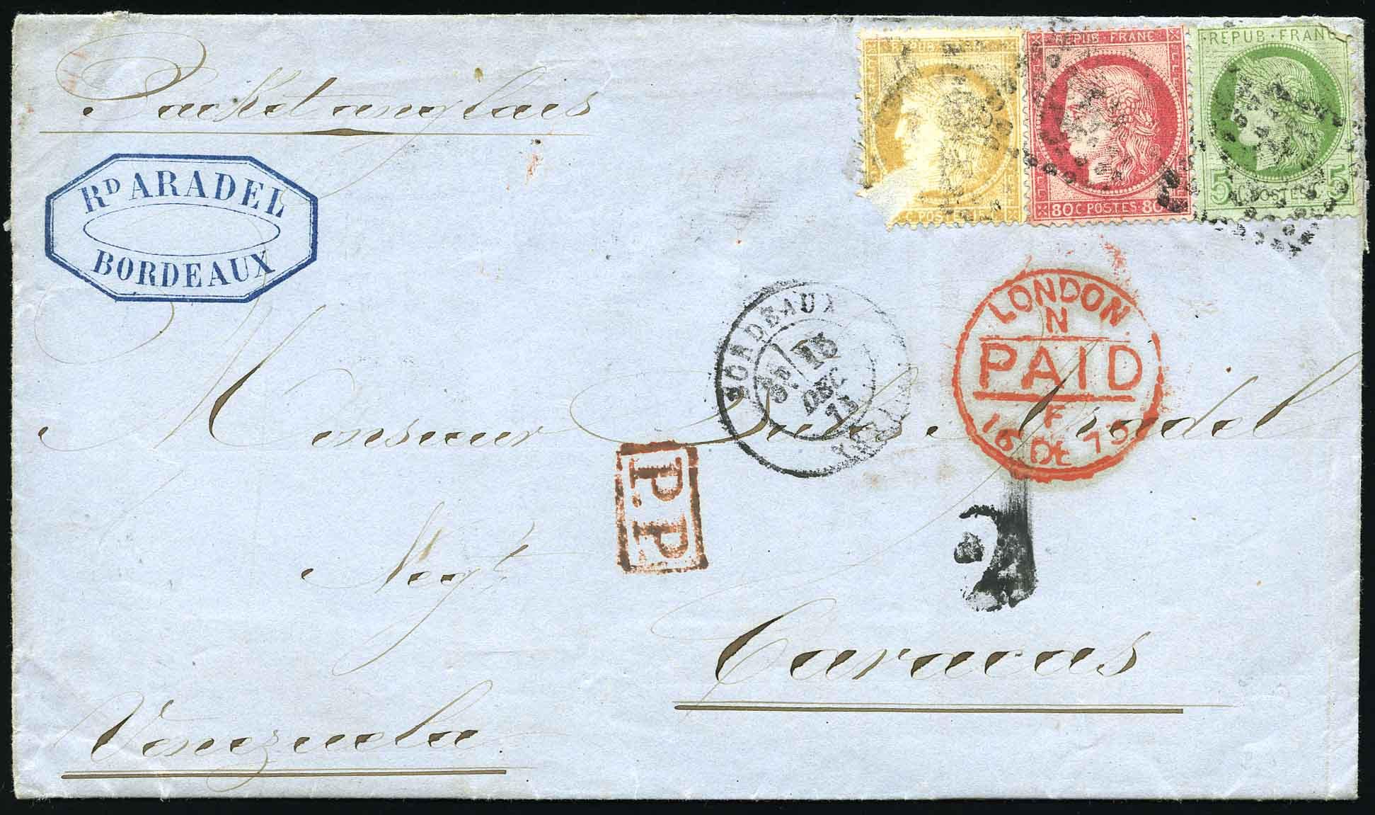 Yvert et Tellier Cérès dentelé 1871 1875 N°53 + 55 + 57 Individuel Oblitéré