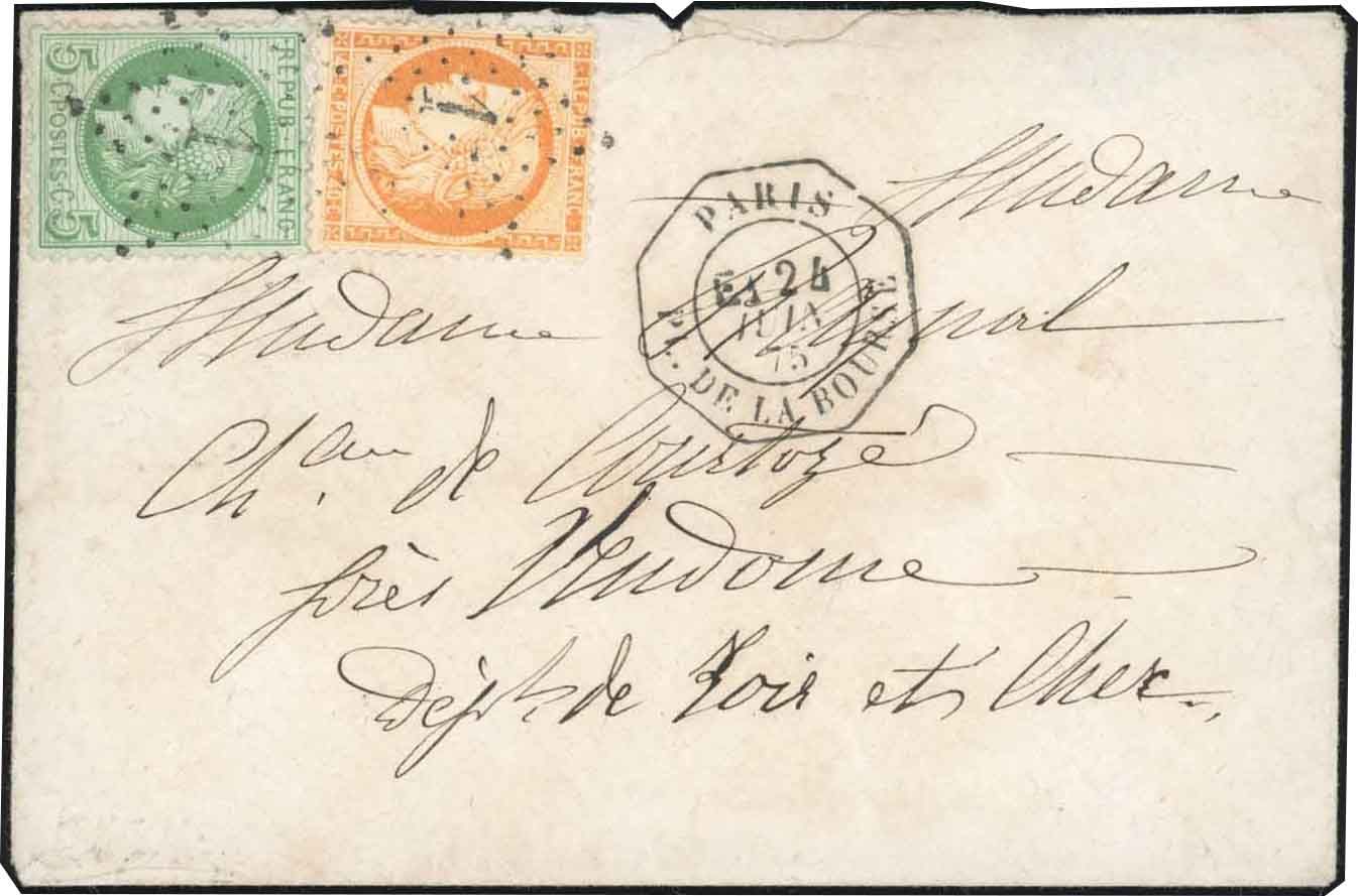 Yvert et Tellier Siège de Paris 1870 1871 N°38 + 53 Individuel Oblitéré