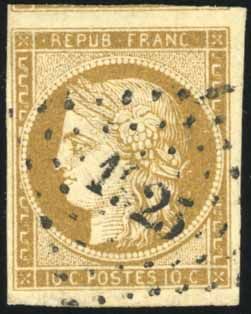 Yvert et Tellier Cérès 1849 1850 N°1a Individuel Oblitéré