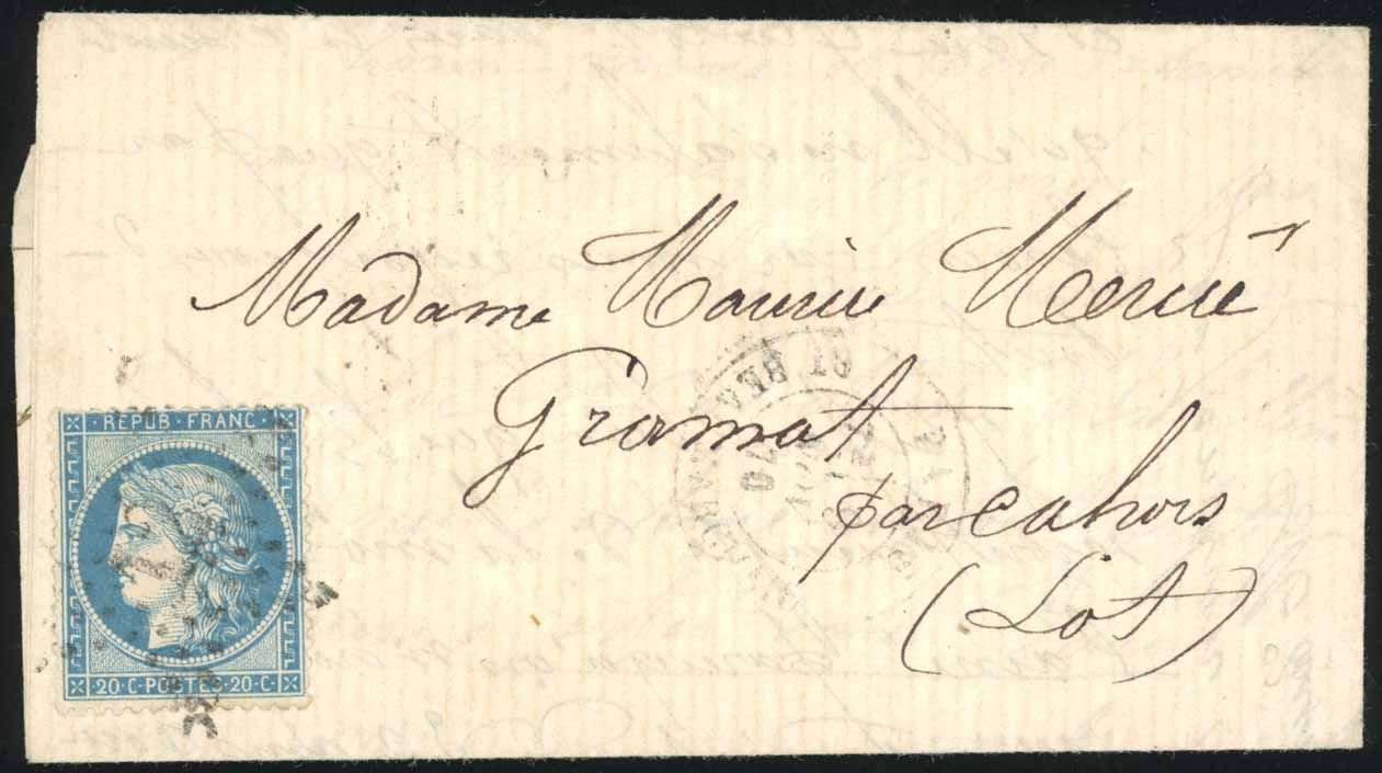 Yvert et Tellier Ballons Montés 1870 N°37 Individuel Oblitéré