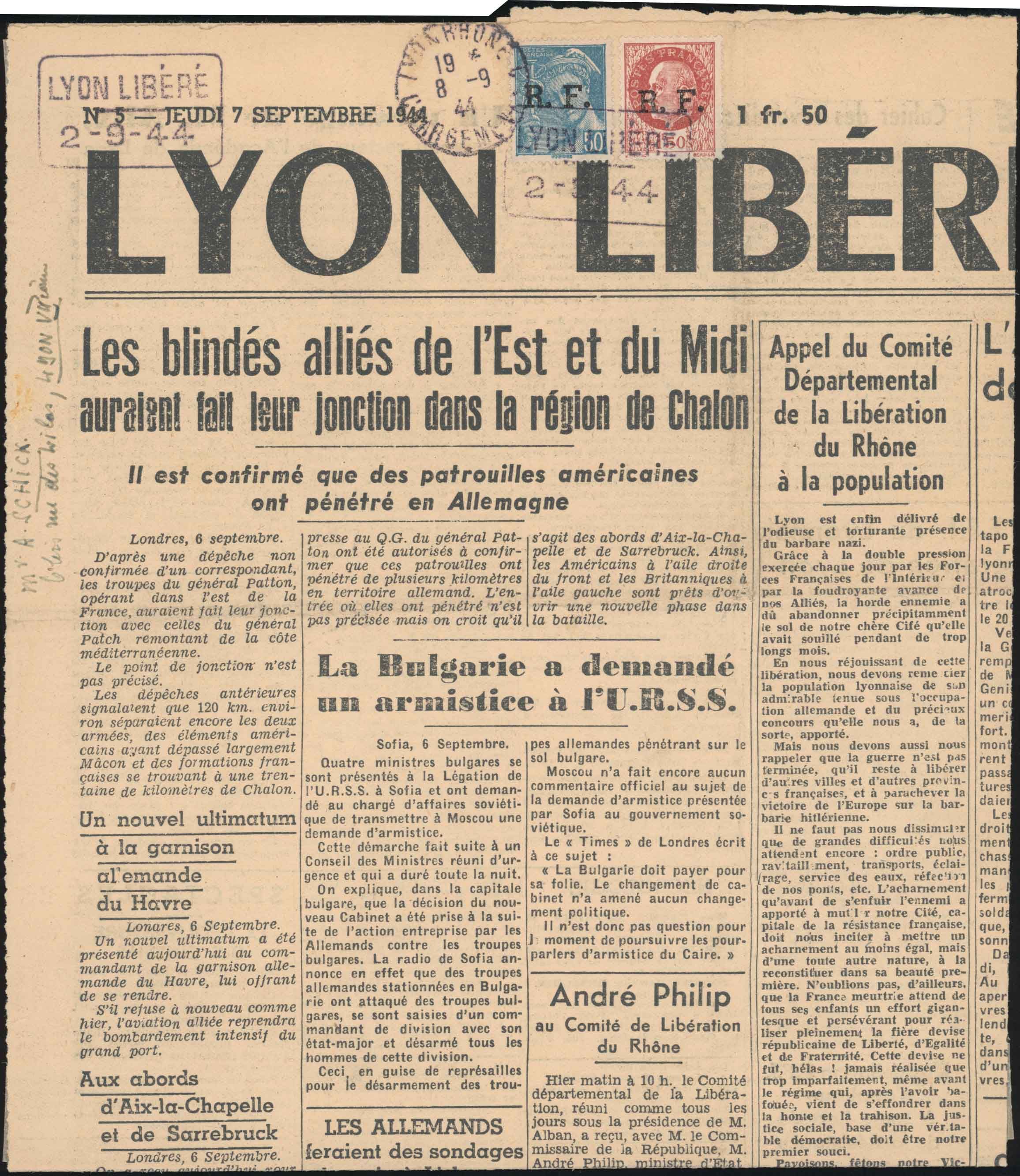 Yvert et Tellier Libération N°0 Individuel Oblitéré