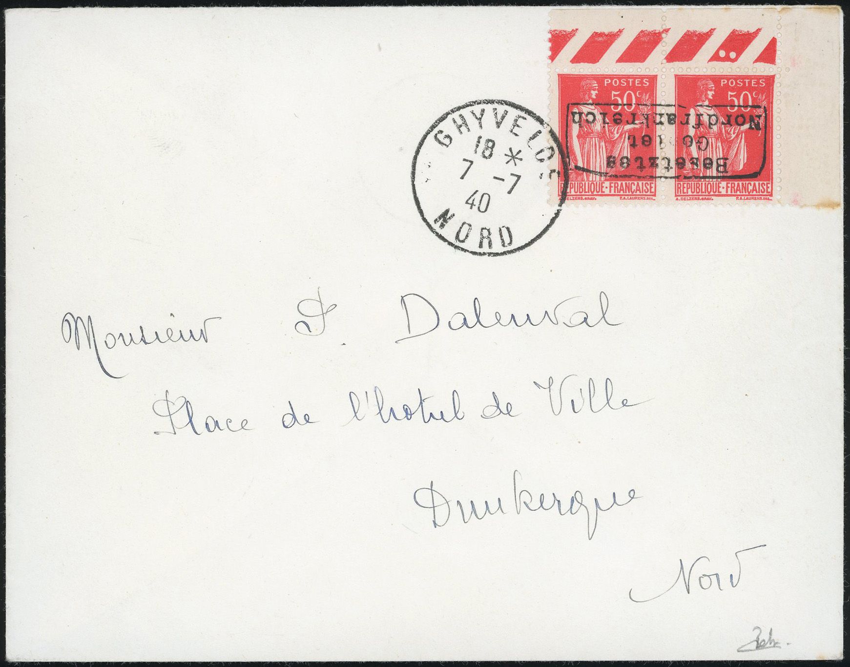 Yvert et Tellier Timbre de guerre N°3 Individuel Oblitéré