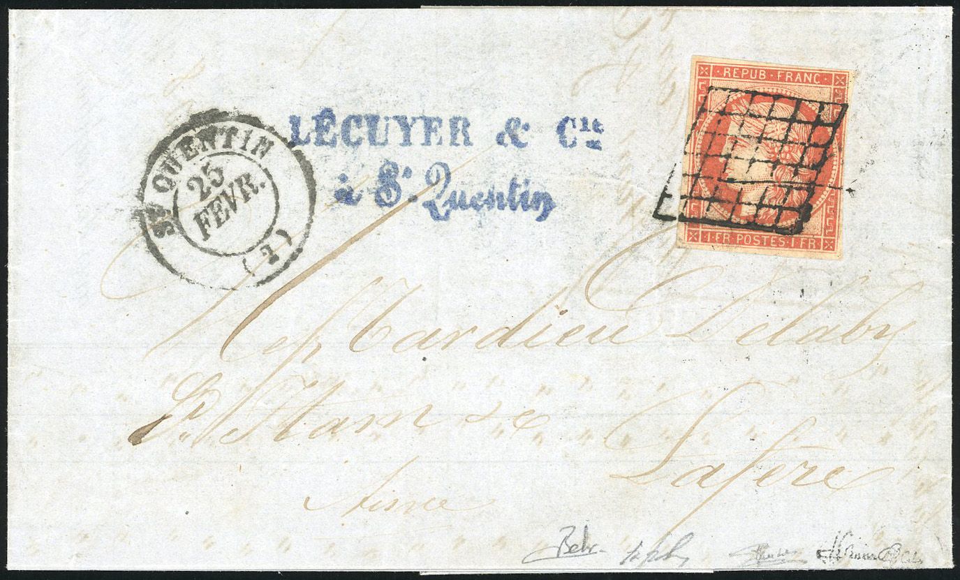 Yvert et Tellier Cérès 1849 1850 N°7a Individuel Oblitéré