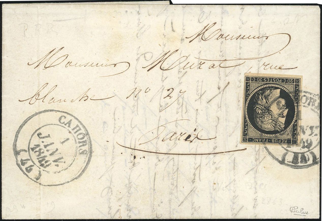 Yvert et Tellier Cérès 1849 1850 N°3 Individuel Oblitéré